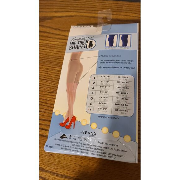 Spanx Assets Hi Waist Mid Thigh Shaper Size 5 Nude 166B 5'4" - 6.0"/220 -265 lbs - Picture 2 of 2